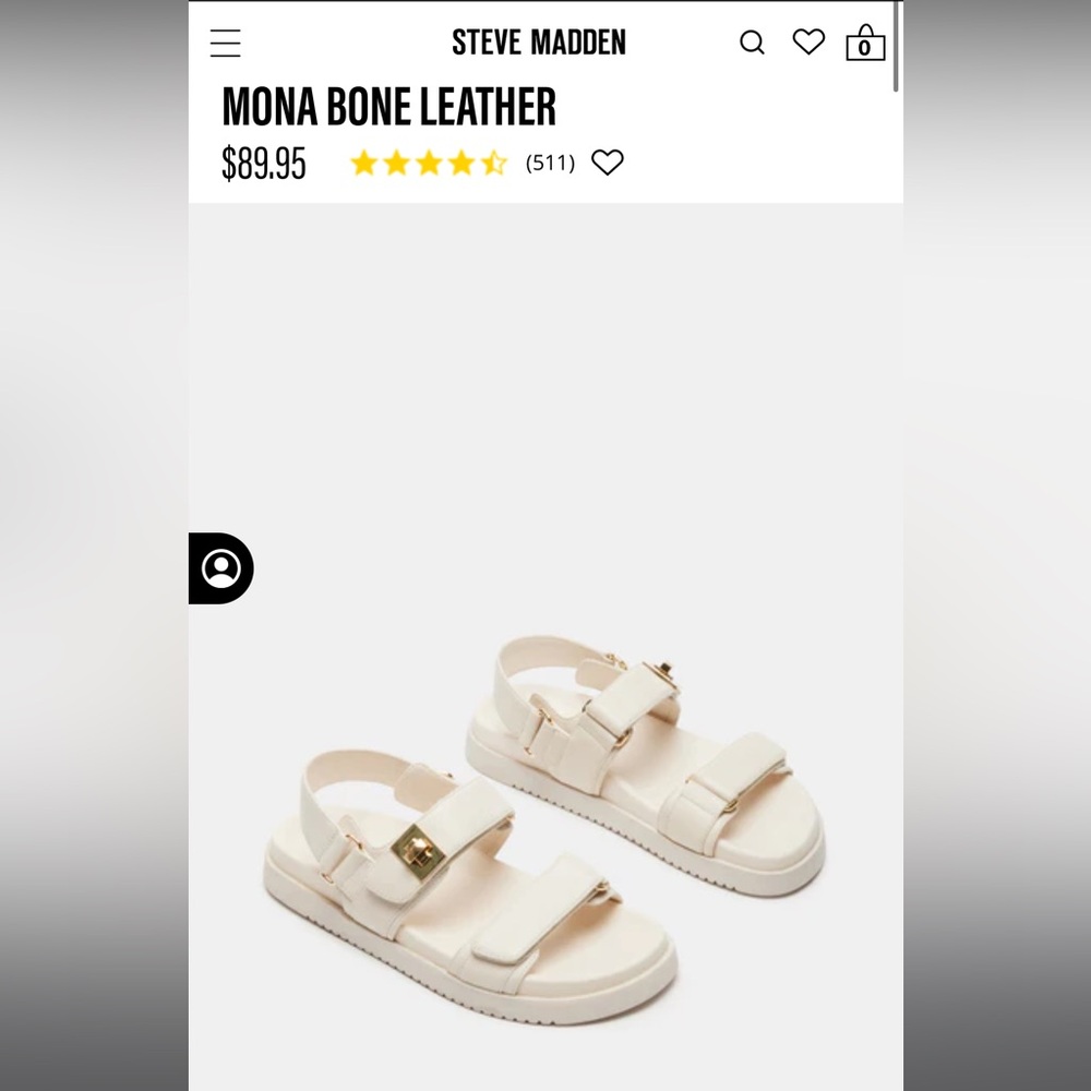 Steve Madden Mona Sandals Bone Leather
